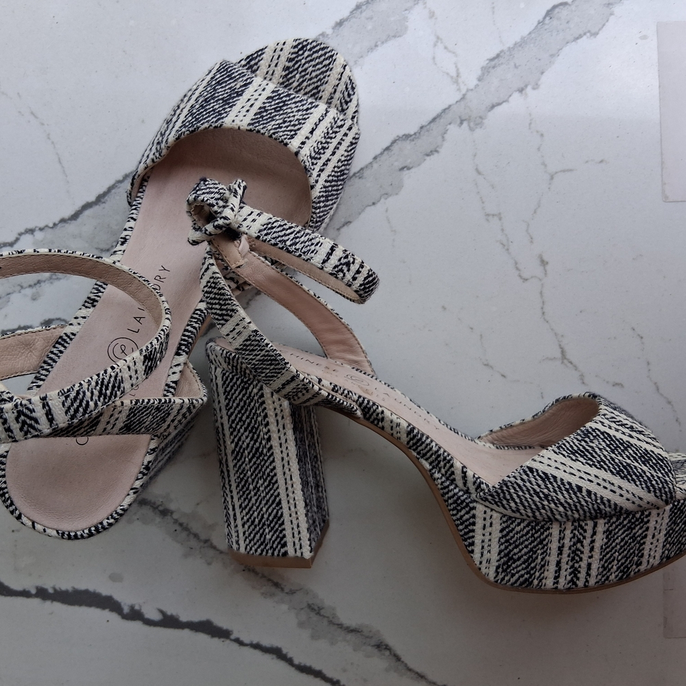 Stylish Black and White Platform Heels